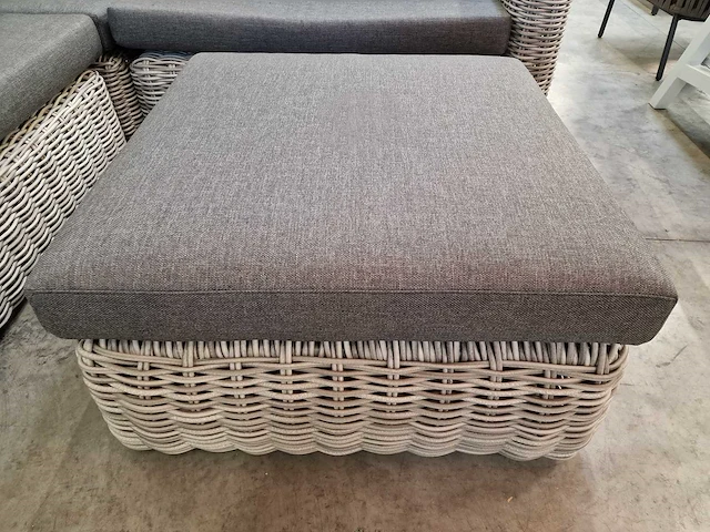 Luxury lounge brava xl hoekset wicker grijs met kussens antraciet - afbeelding 7 van  7
