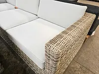 Luxury lounge dakar hoeklounge + low dining tafel + poefjes - afbeelding 4 van  5