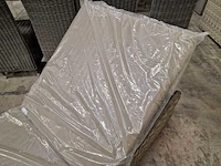 Luxury lounge ligbed wicker natural met kussen taupe sunproof - afbeelding 4 van  6