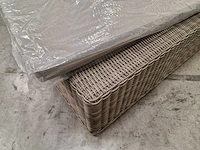 Luxury lounge ligbed wicker natural met kussen taupe sunproof - afbeelding 6 van  6