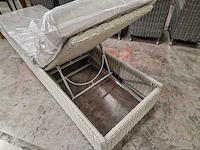 Luxury lounge liverpool ligbed wicker grijs met kussen grijs - afbeelding 3 van  6