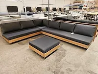 Luxury lounge los angeles hoeklounge + poef - antraciet