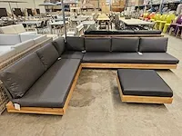 Luxury lounge los angeles hoeklounge + poef - antraciet - afbeelding 2 van  5