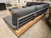 Luxury lounge los angeles hoeklounge + poef - antraciet - afbeelding 4 van  5