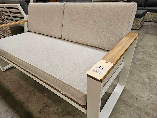 Luxury lounge melton sofa set 2 x 3-zit + salontafel acacia - afbeelding 5 van  5