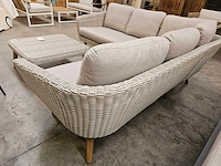 Luxury lounge mira hoeklounge wicker natural witgrijs - afbeelding 3 van  5