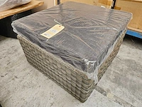 Luxury lounge missouri wicker lounge poef two tone grey 7mm