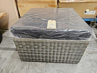 Luxury lounge missouri wicker lounge poef two tone grey 7mm - afbeelding 2 van  4