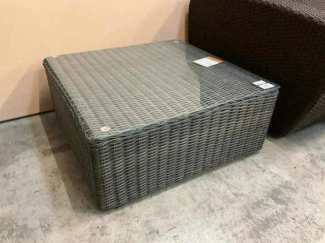Luxury lounge missouri wicker poef rock grey 7mm hdpe - afbeelding 1 van  4