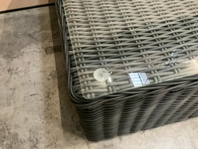 Luxury lounge missouri wicker poef rock grey 7mm hdpe - afbeelding 3 van  4