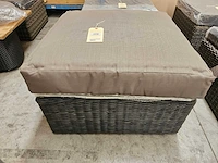 Luxury lounge missouri xl wicker lounge poef rock grey - afbeelding 2 van  4