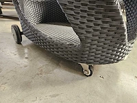 Luxury lounge serveerwagen wicker zwart speciaal design - afbeelding 3 van  3