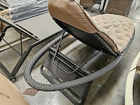 Luxury lounge surf ligbed wicker zwart met kussen taupe - afbeelding 4 van  5