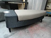 Luxury lounge wicker amor ottoman 136cm black - afbeelding 2 van  4