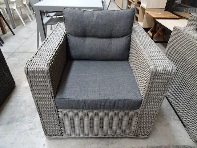 Luxury lounge wicker henderson sofaset halfronde draad grey - afbeelding 3 van  6