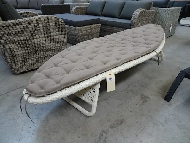 Luxury lounge wicker ligbed surf wit - opvouwbaar - afbeelding 2 van  4