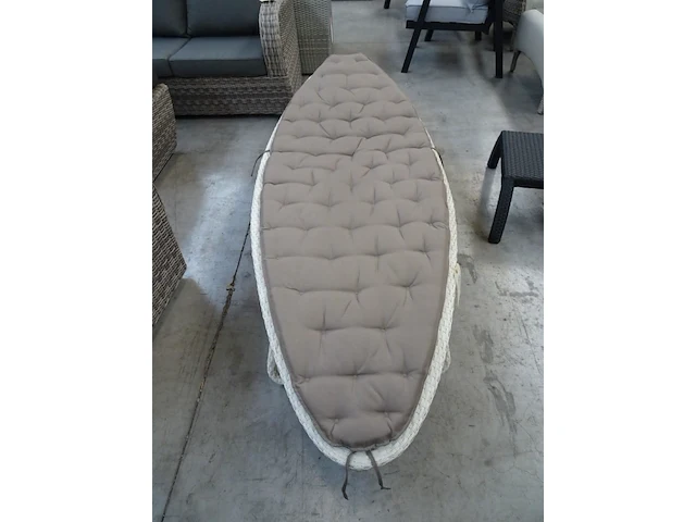 Luxury lounge wicker ligbed surf wit - opvouwbaar - afbeelding 3 van  4