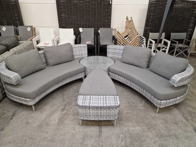 Luxury lounge wicker lounge set amor scarabee akoya met poef - afbeelding 2 van  7
