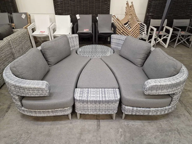 Luxury lounge wicker lounge set amor scarabee akoya met poef - afbeelding 3 van  7