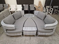 Luxury lounge wicker lounge set amor scarabee akoya met poef - afbeelding 3 van  7