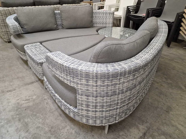 Luxury lounge wicker lounge set amor scarabee akoya met poef - afbeelding 4 van  7