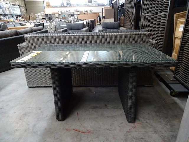 Luxury lounge wicker maranello dining tafel rock grey 140cm - afbeelding 1 van  4
