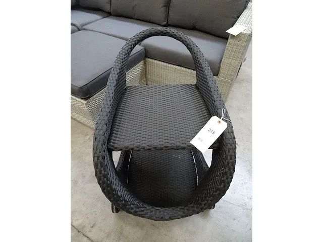 Luxury lounge wicker trolley alabama black 91cm - afbeelding 3 van  3