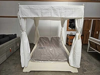 Luxury lounge wicker zonnebed cabana wit voor 2 pers - afbeelding 2 van  6