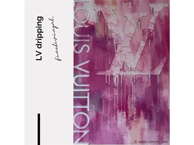 Lv dripping 60x90 cm - canvas wanddecoratie - afbeelding 1 van  2