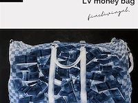 Lv money bag 60x90 cm - canvas wanddecoratie - afbeelding 2 van  2