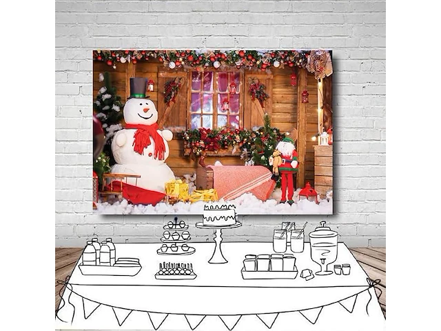 Lywygg 5x7ft kerst sneeuw nacht achtergrond - afbeelding 3 van  5