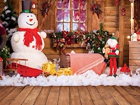Lywygg 5x7ft kerst sneeuw nacht achtergrond - afbeelding 5 van  5