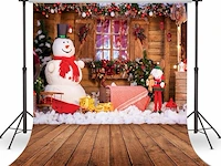 Lywygg 5x7ft kerst sneeuw nacht achtergrond - afbeelding 1 van  5