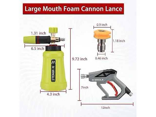 M mingle hogedrukreiniger gun sneeuwschuimlans - afbeelding 4 van  4