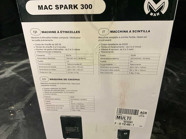 Macmah spark 300 koude vonkmachine - afbeelding 4 van  4