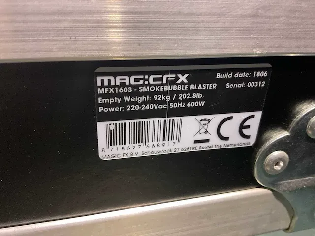 Magicfx mfx1603 bellenblazer rookmachine - afbeelding 5 van  9