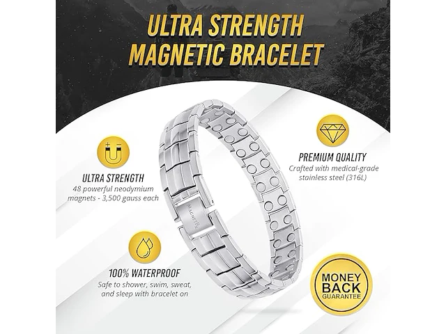 Magnetrx® ultra strength magnetische armband - afbeelding 2 van  3