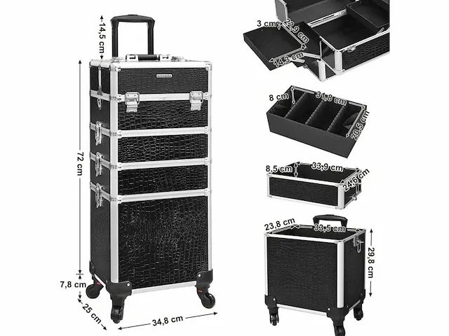 Make-up koffer trolley make-up case - afbeelding 4 van  9