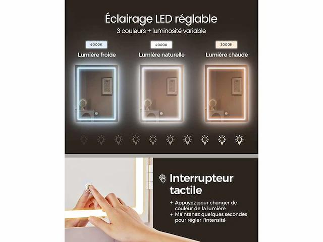 Make-up tafel - led spiegel - afbeelding 4 van  5