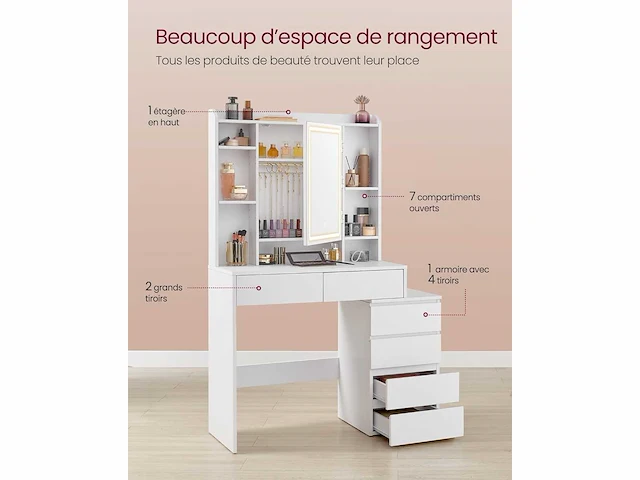 Make-up tafel - led spiegel - afbeelding 5 van  5