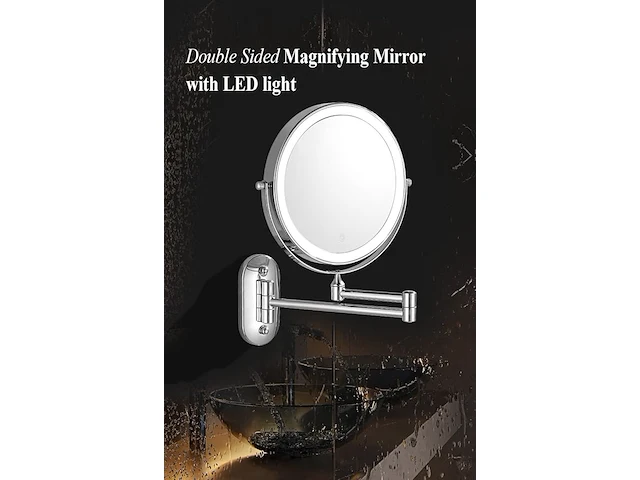 Make-up vergrotende spiegel met led-verlichting - afbeelding 2 van  3