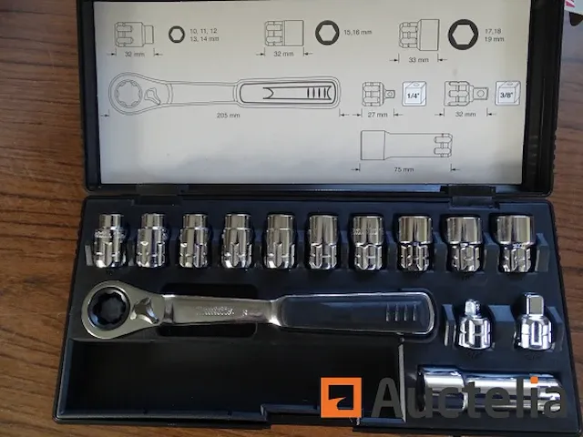 Makita b65595 ratelsleutel set van 14 stukken - afbeelding 3 van  5