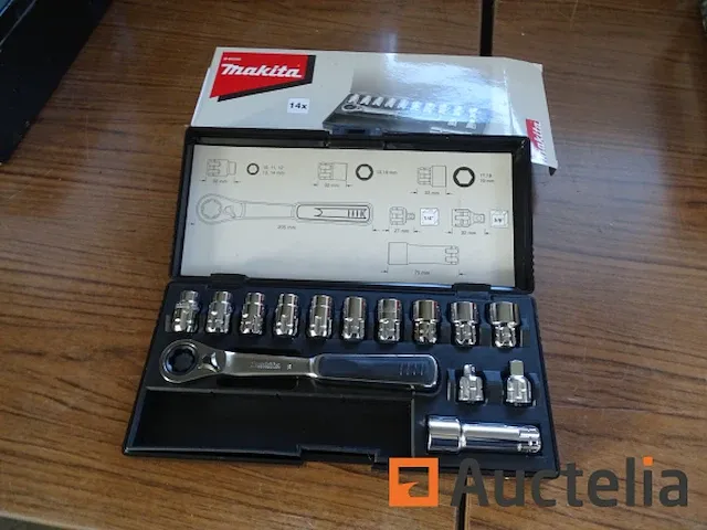Makita b65595 ratelsleutel set van 14 stukken - afbeelding 4 van  5