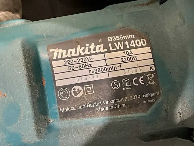 Makita lw1400 afkortcirkelzaagmachine - afbeelding 3 van  4