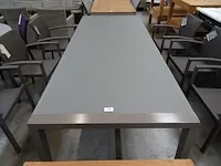 Mamagreen alu tuintafel taupe met design onderstel 240cm - afbeelding 2 van  3