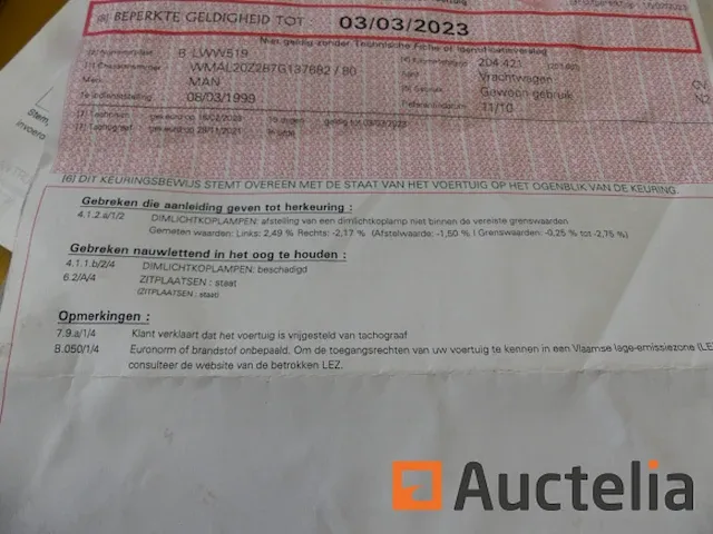Man l 90 f vrachtwagen met dekzeil (1999-204.712 km) - afbeelding 10 van  18
