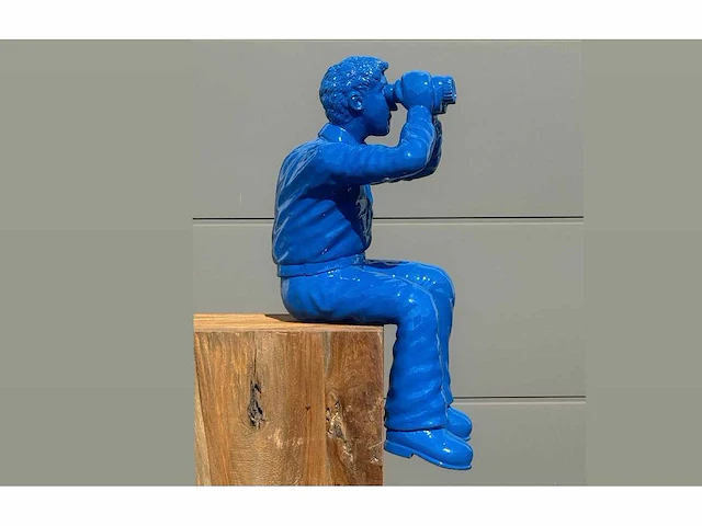 Man met verrekijker h70cm blue - afbeelding 1 van  2