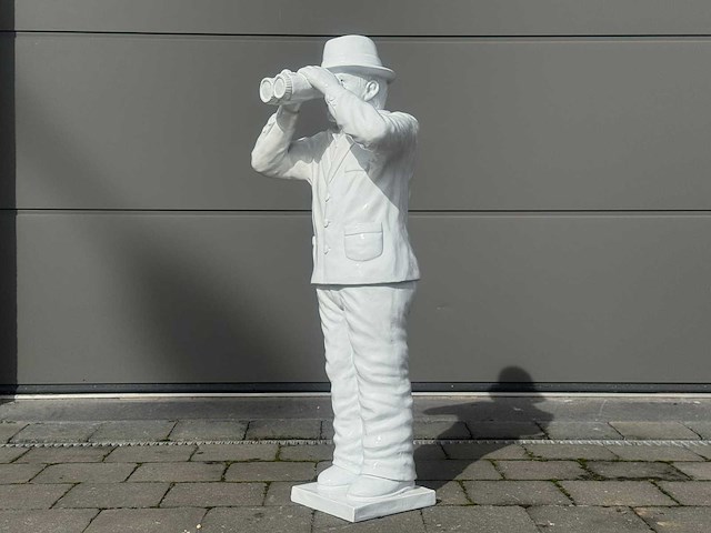Man met verrekijker h90cm white - afbeelding 1 van  1