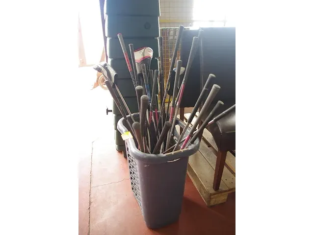 Mand met 22 diverse golfclubs - afbeelding 1 van  2