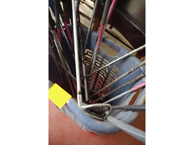 Mand met 22 diverse golfclubs - afbeelding 2 van  2